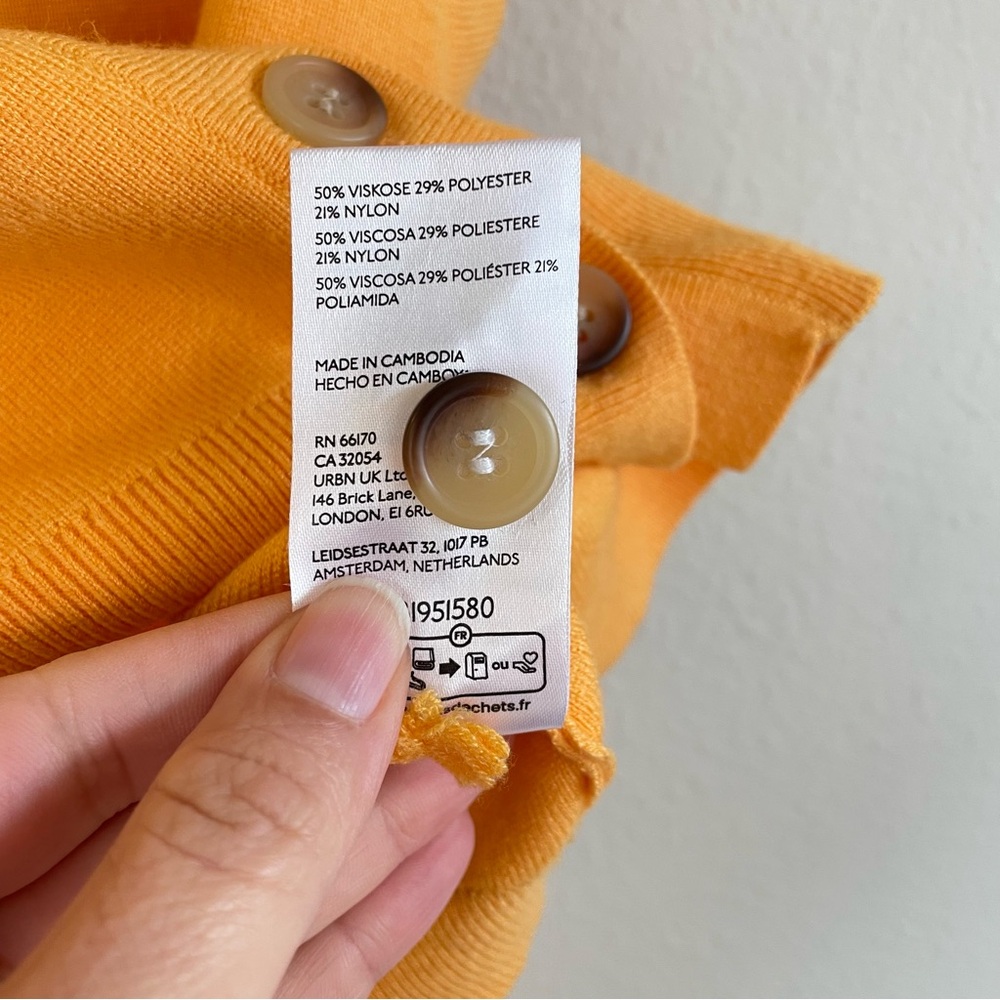 Maeve by‎ Anthropologie Slouchy Cardigan Sweater Vest In Orange Size XXS - Picture 6 of 7
